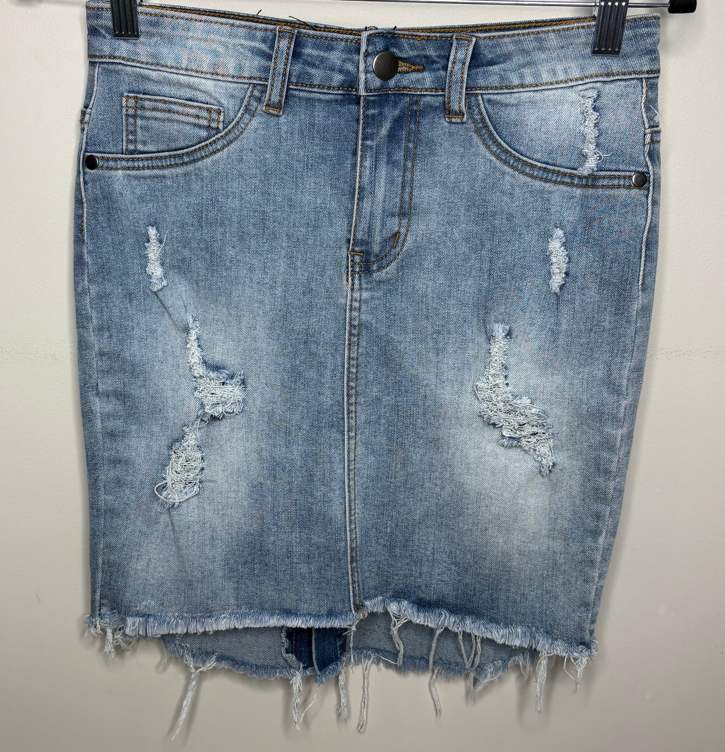 Valley Girl' Distressed Denim Skirt