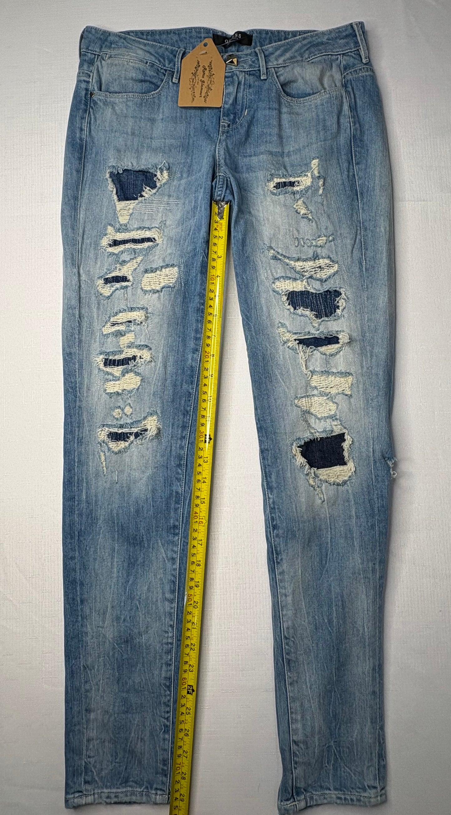 'Guess' Straight Leg Distressed Jeans SZ Small
