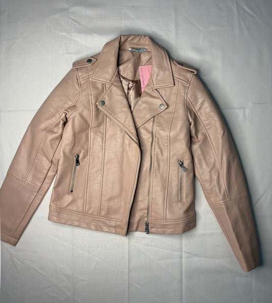 'Tilii' Pink Leather Jacket