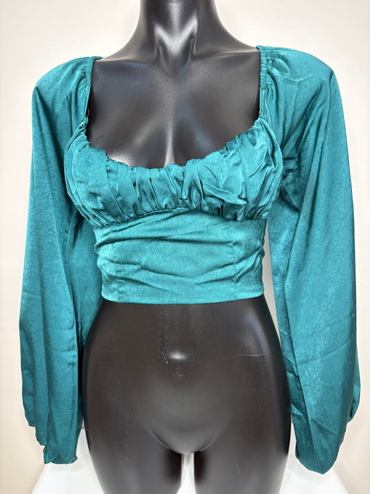 'Ally Fashion' Silk Green Blouse