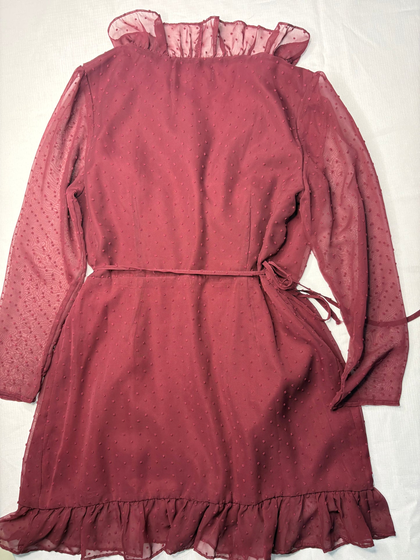 'Showpo' Burgundy Wrap Skater Dress