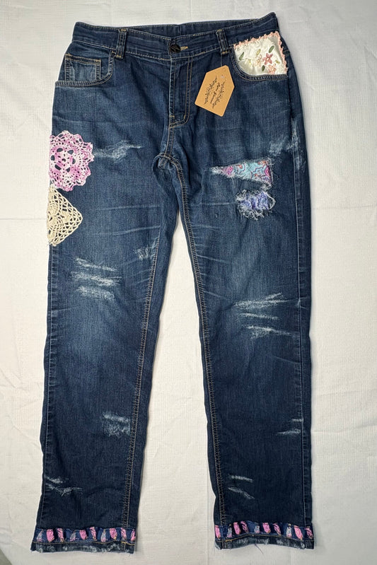 'DeMens Wing' Upcycled Denim Jeans