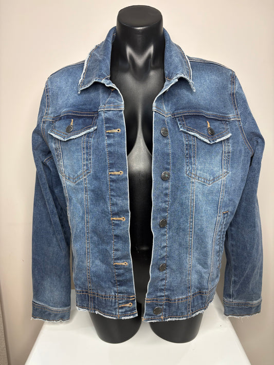 'Betty Basics' Soft Distressed Denim Jacket