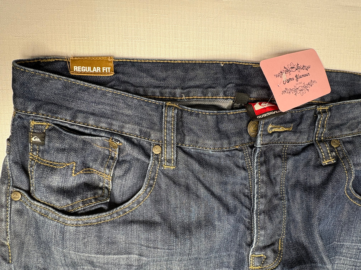 'Quiksilver' Regular Fit 34' Button Up Denim Jeans