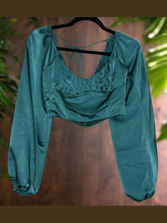 'Ally Fashion' Silk Green Blouse