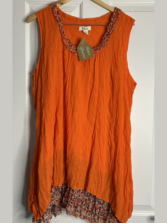 'Be Me' Orange Layered Blouse