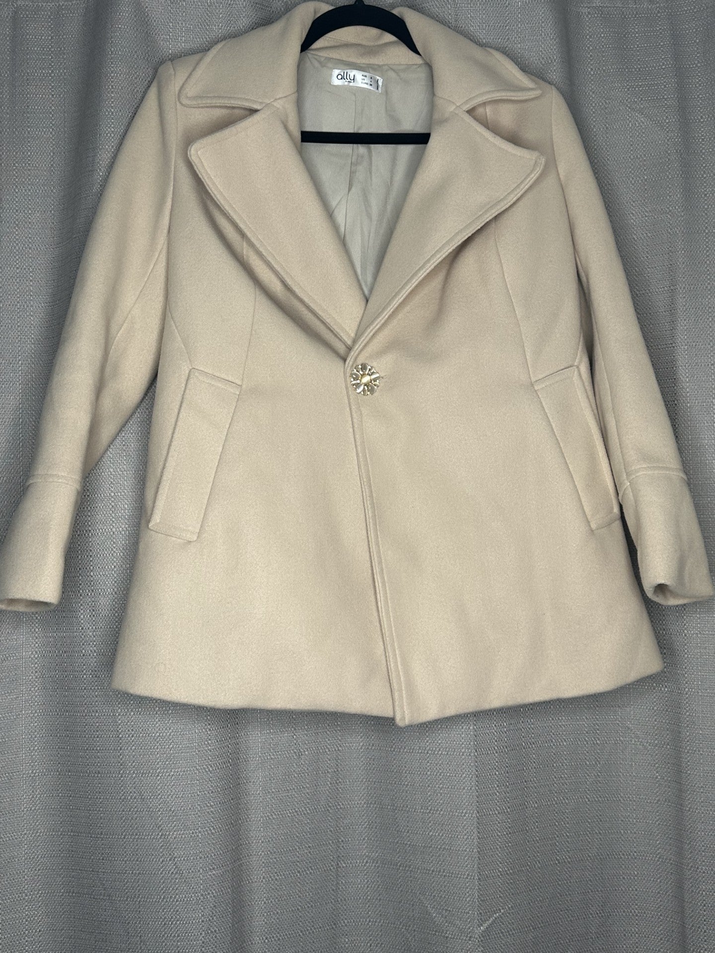 Beige coat with Gorgeous Gold Button Feature