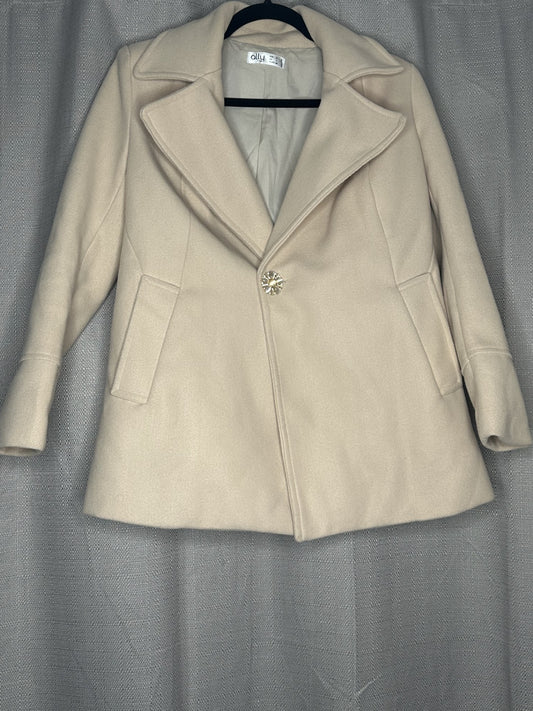 Beige coat with Gorgeous Gold Button Feature
