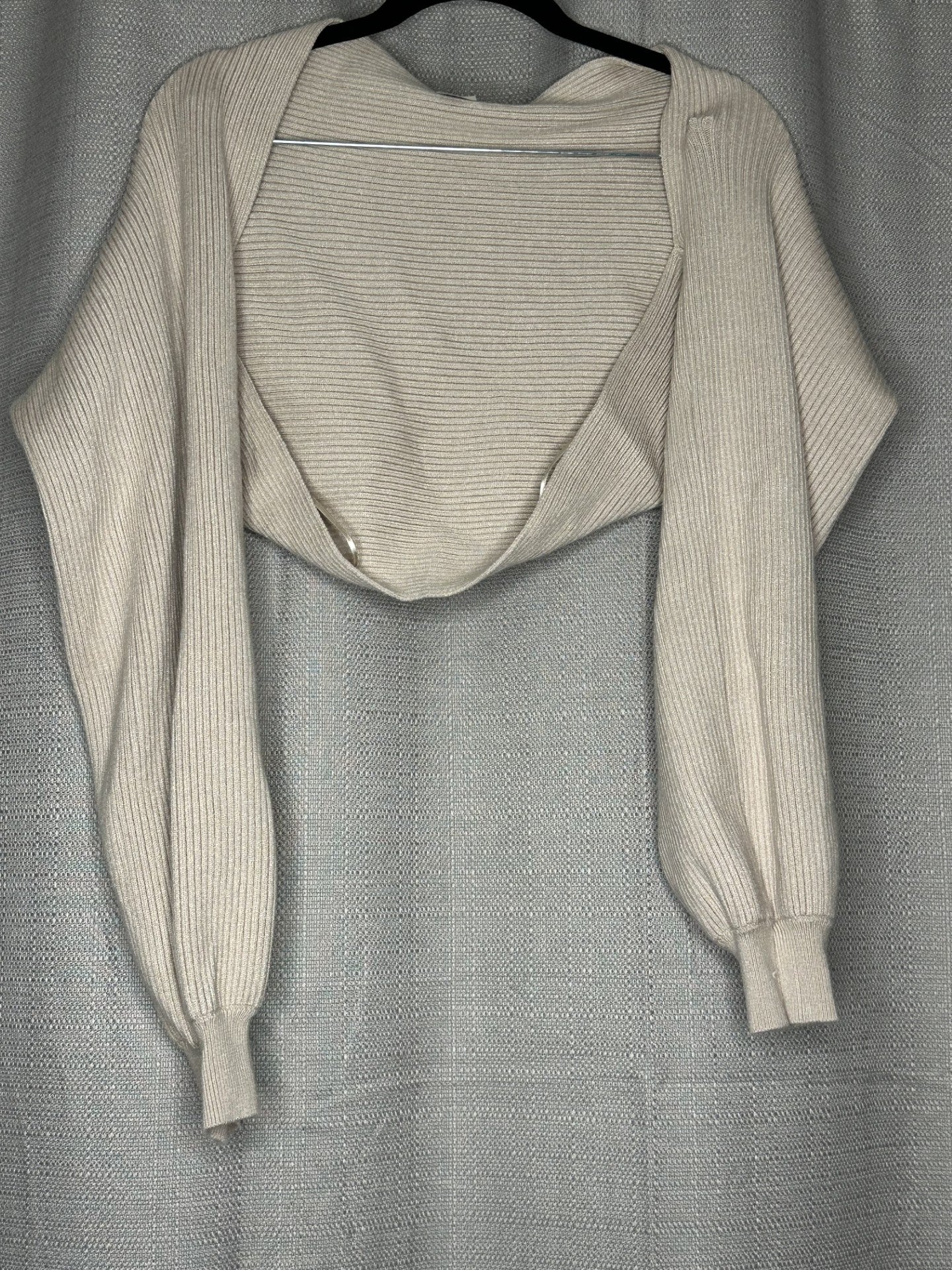 Beige ribbed Bolero sweater 