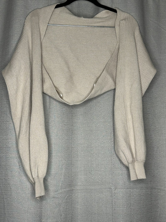 Beige ribbed Bolero sweater 