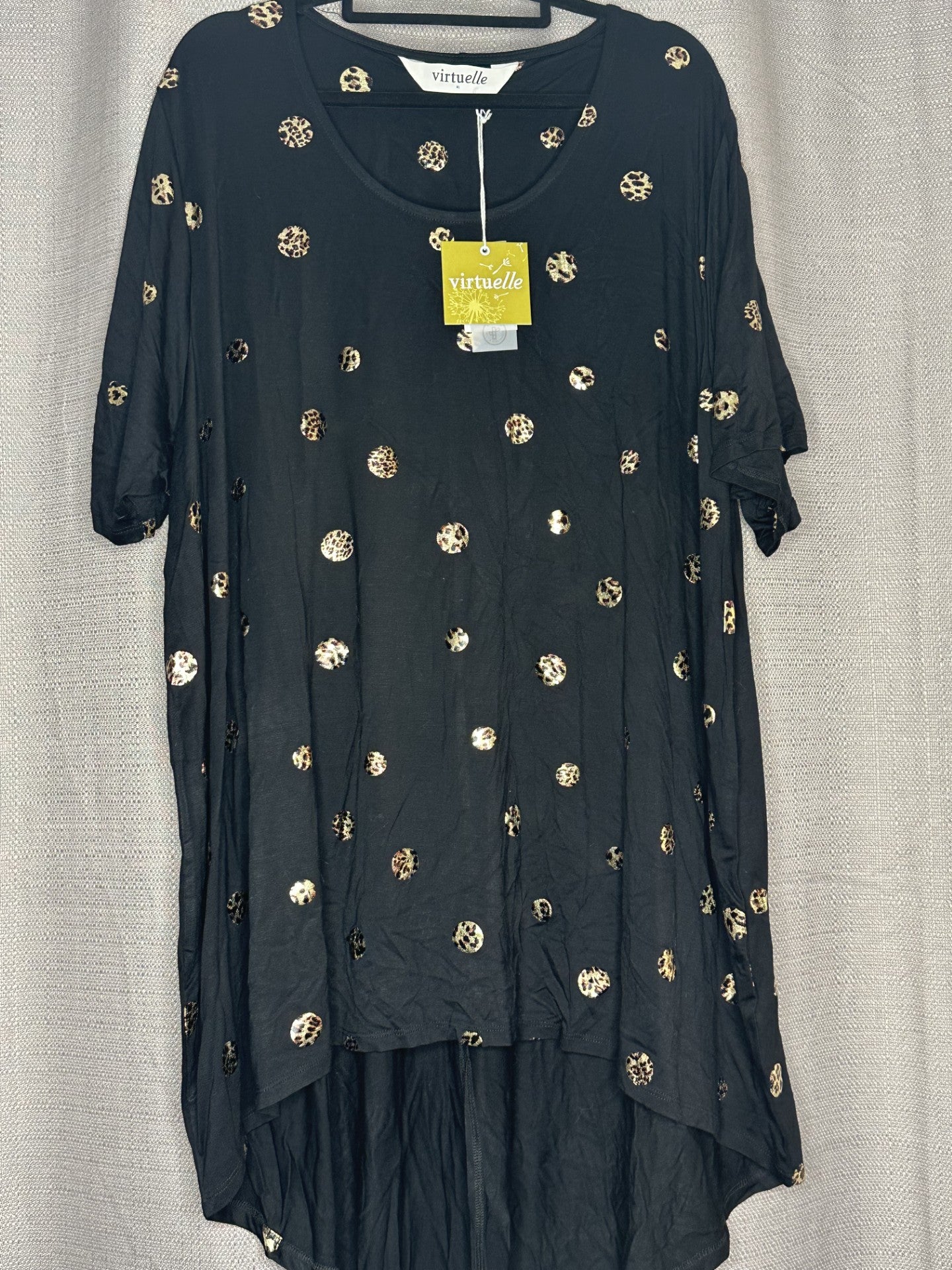 Black dress with gold  Foil Leopard Print spots