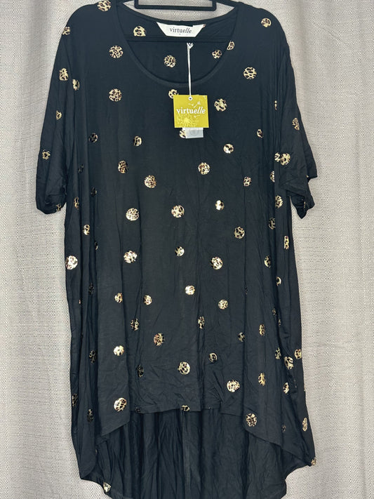 Black dress with gold  Foil Leopard Print spots