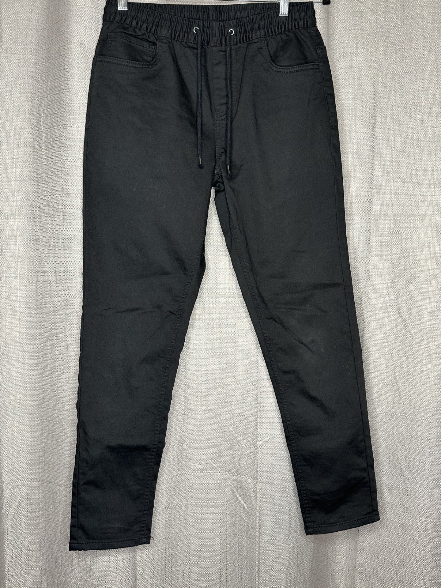 Black chino pants with drawstring waist 
