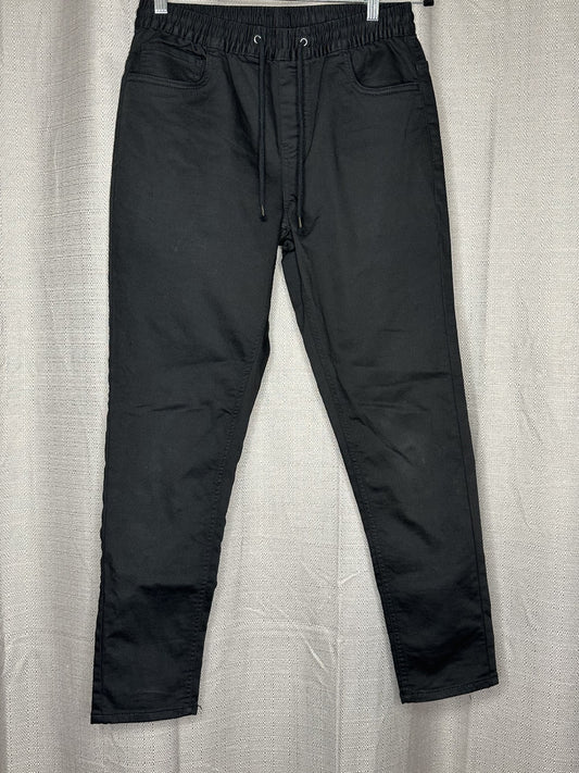 Black chino pants with drawstring waist 