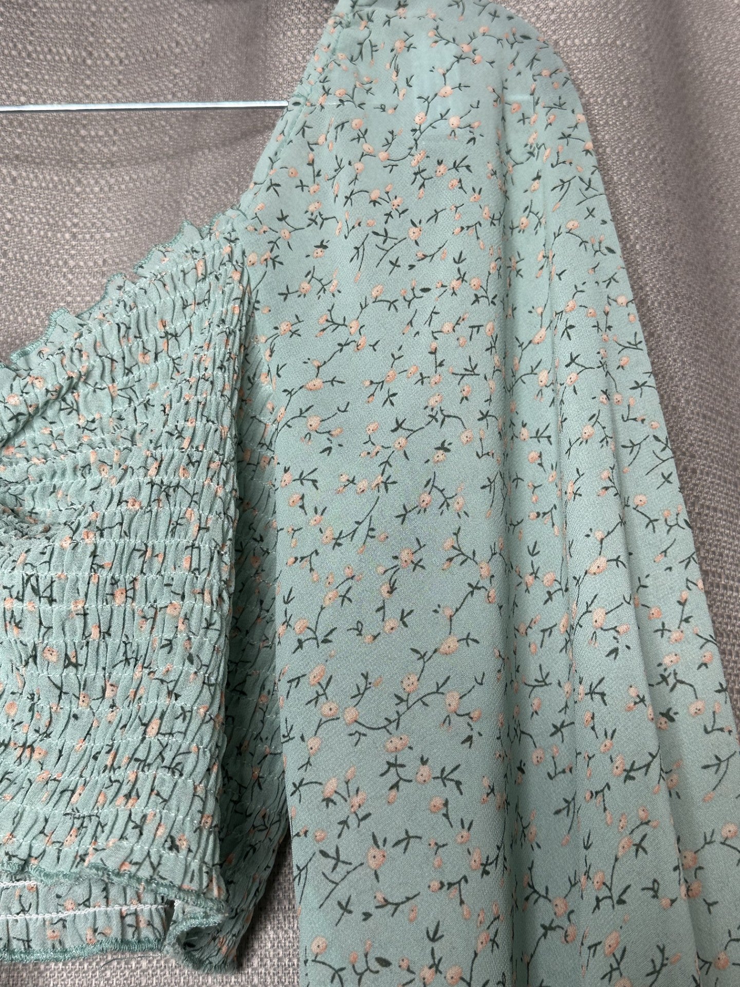 *NEW Rouche Long Sleeve Mint Blouse