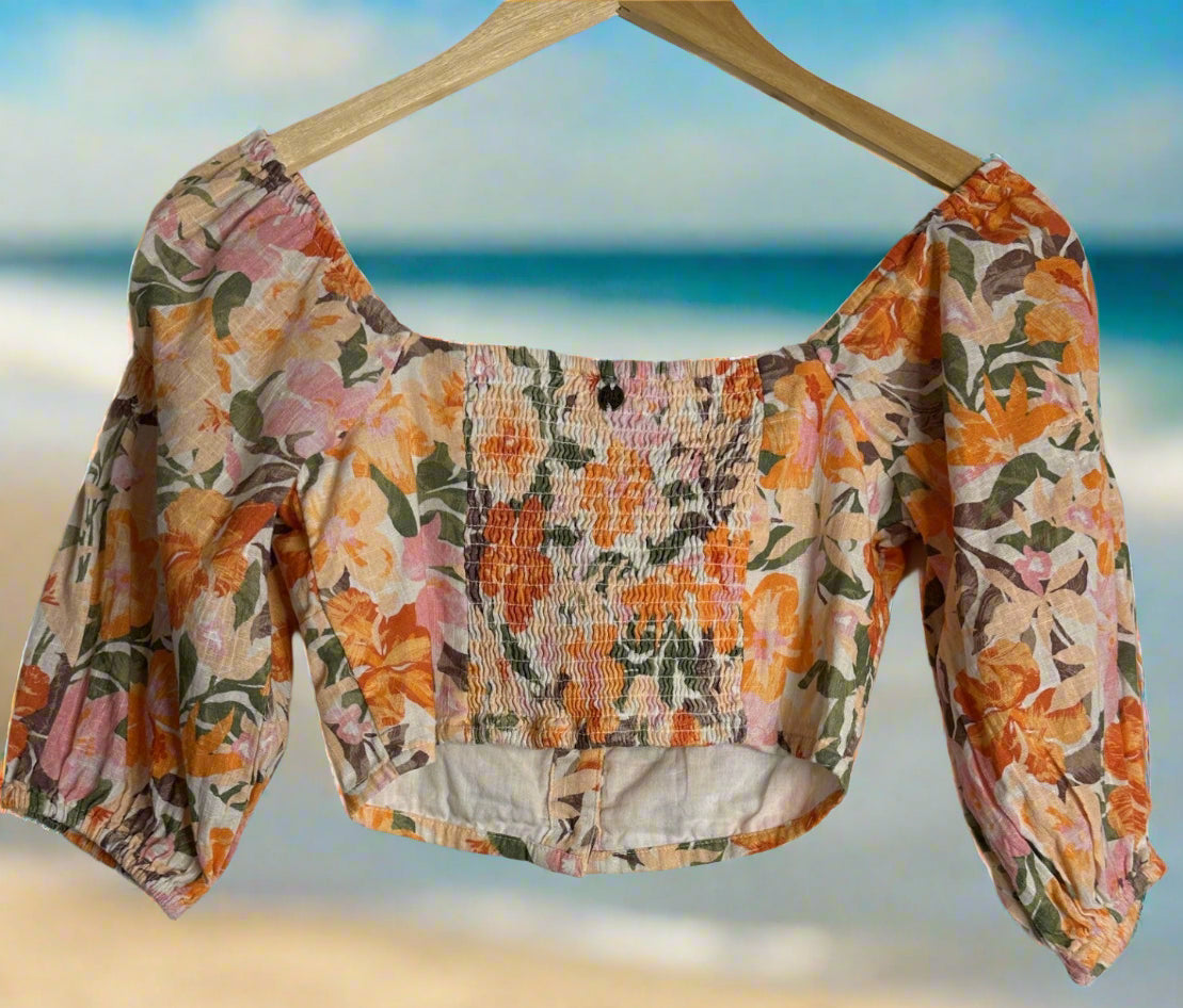 'Billabong' Tropical Off-Shoulder Blouse