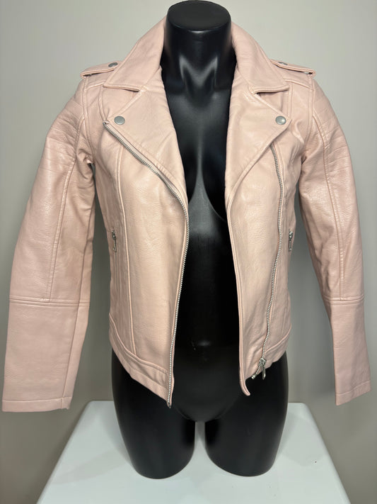 'Tilli' Pink Leather Jacket