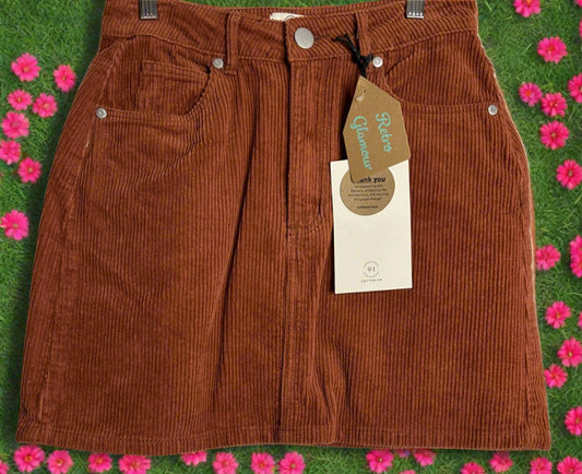  'Cotton On' Rust Corduroy Skirt