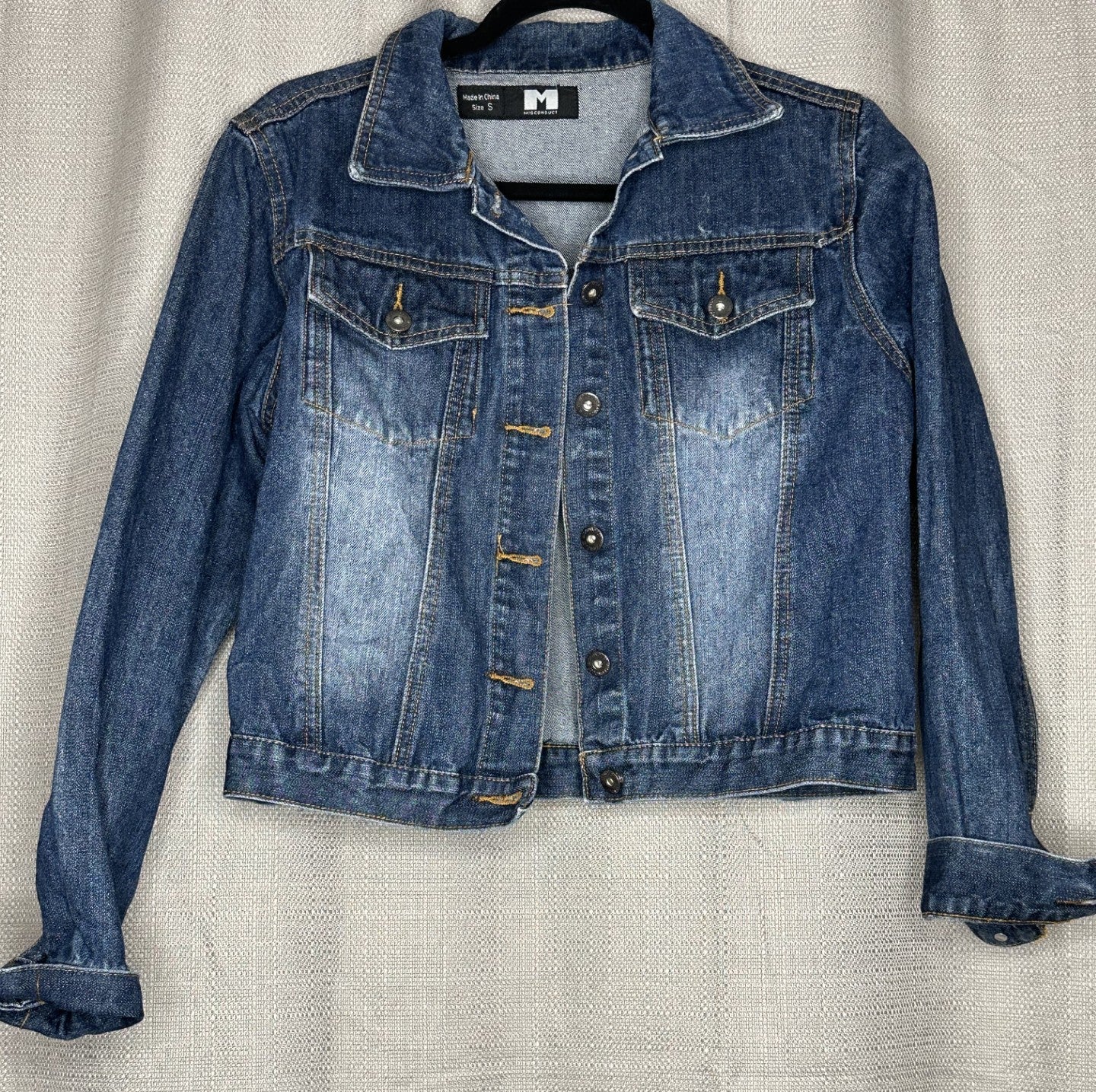 Dark Blue denim jacket w/ faded sections
