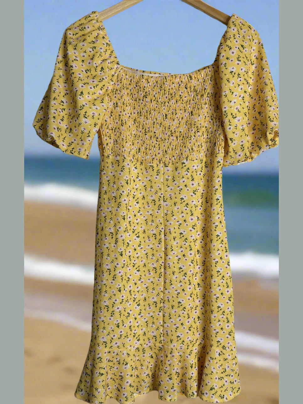 'Valley Girl' Yellow Floral Sun Dress