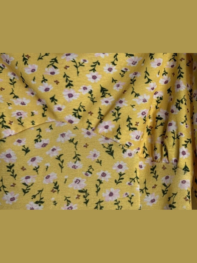 'Valley Girl' Yellow Floral Sun Dress