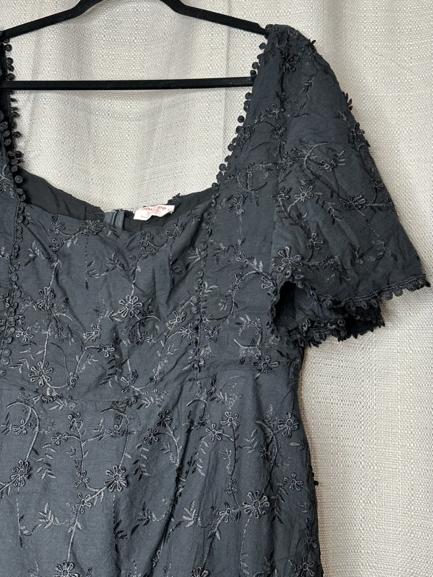 'Showpo' Black Floral Skater Dress