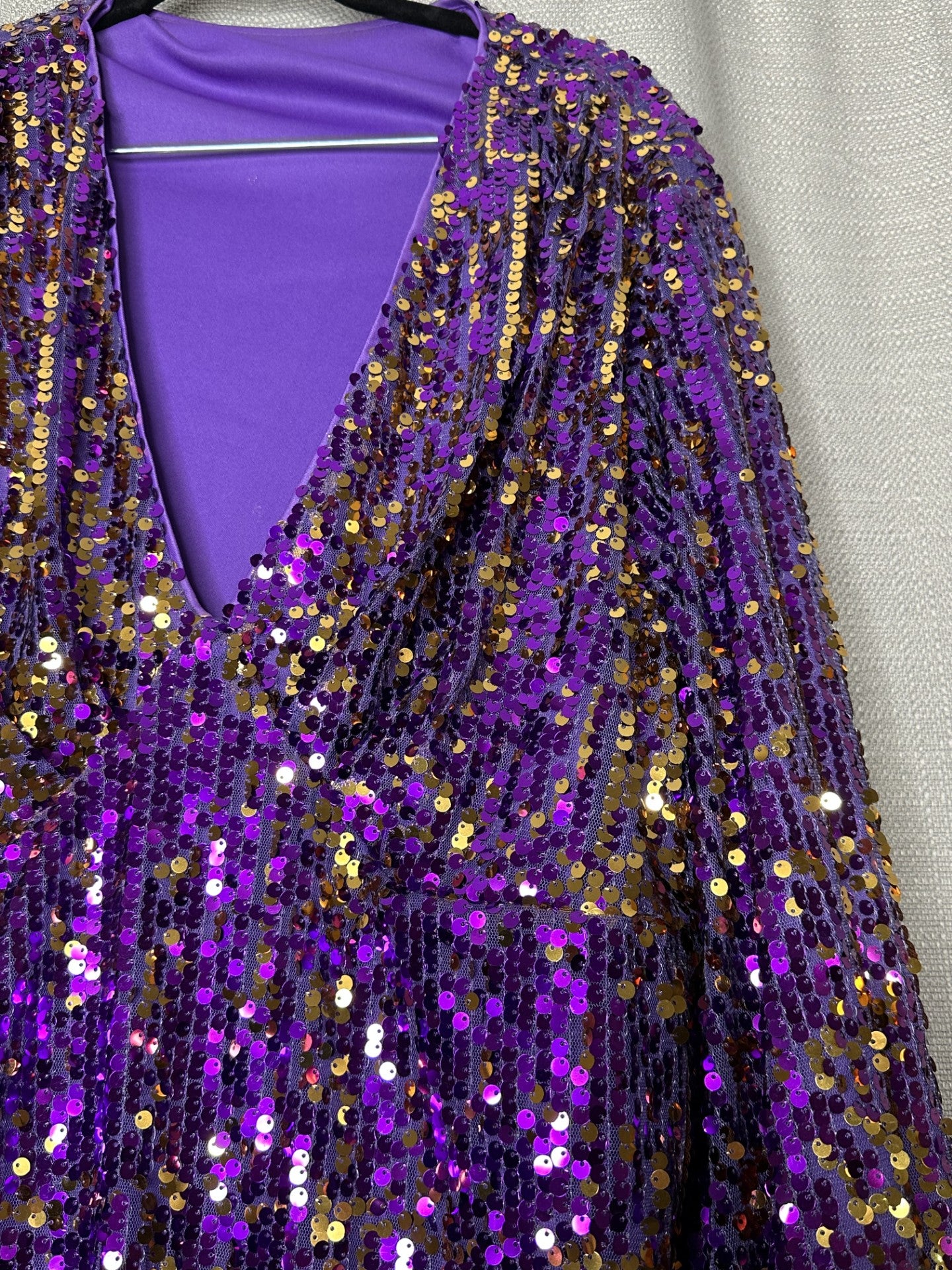 Purple & Gold Sequin Dress