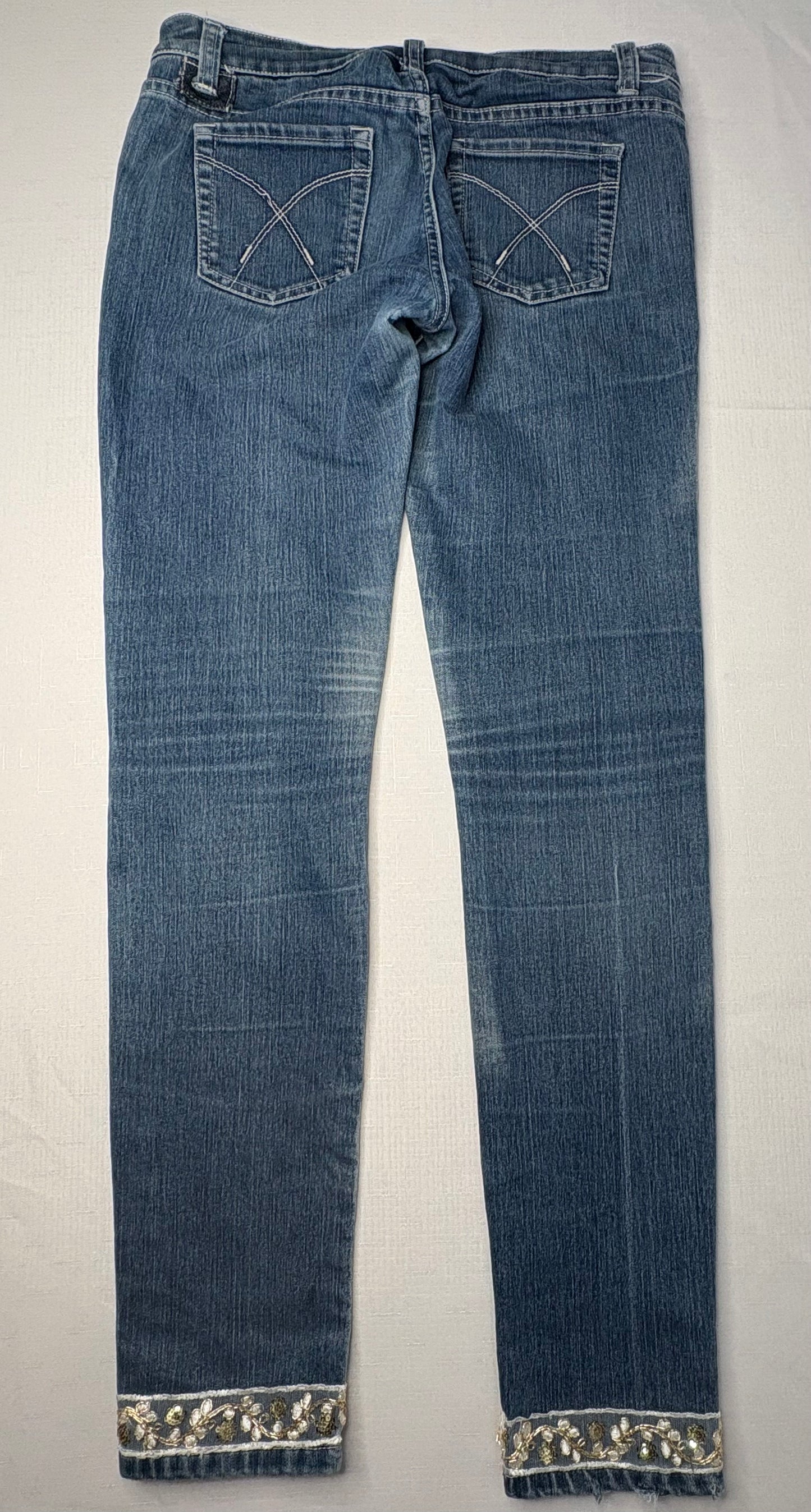 Distressed Pink & Gold Patched 'Dotti' Jeans