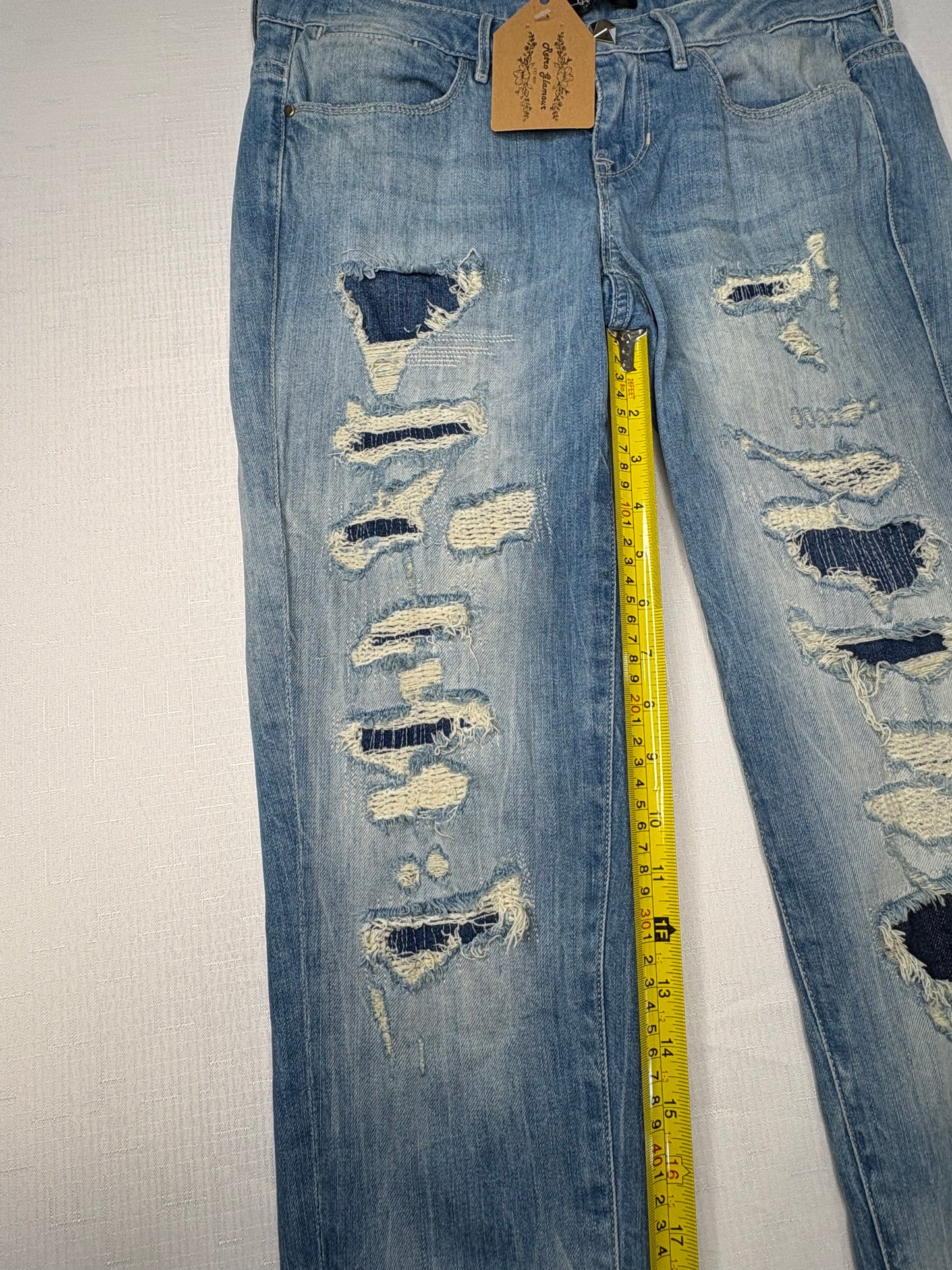 'Guess' Straight Leg Distressed Jeans SZ Small