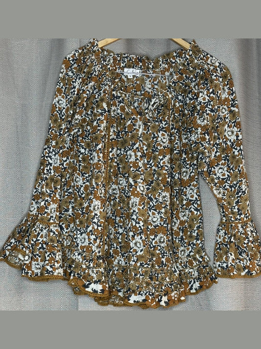 'Free Culture' Boho Floral Peplum Blouse