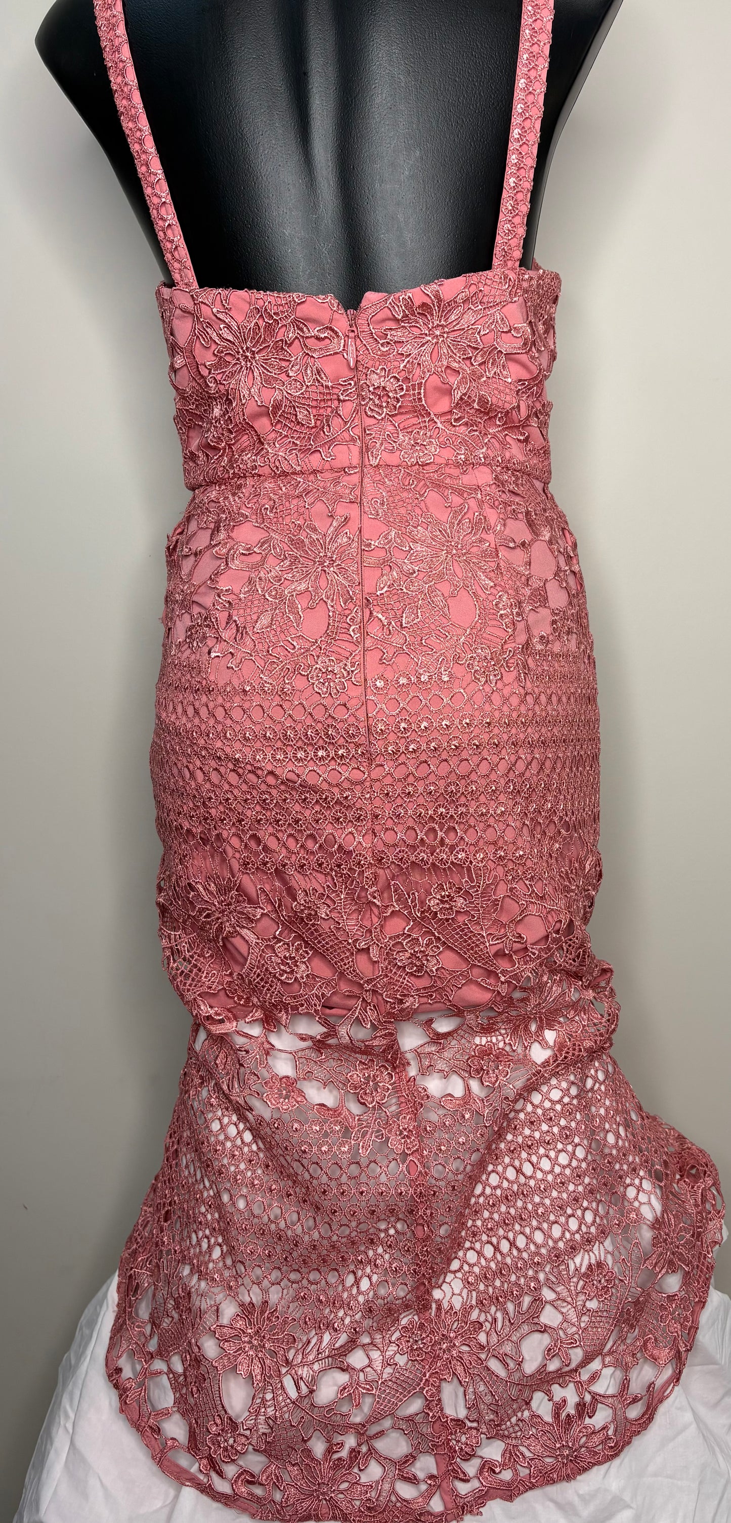 Pink Embroidered Halter Neck Dress