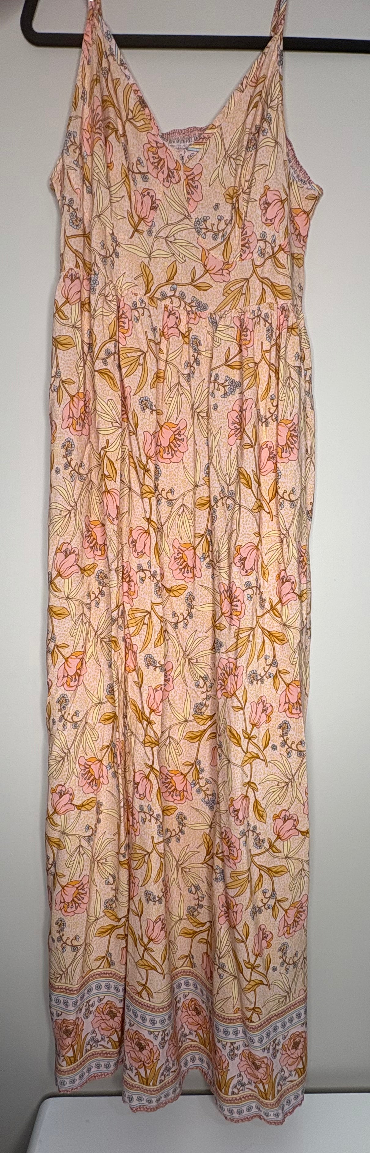 Apricot Floral Maxi Dress