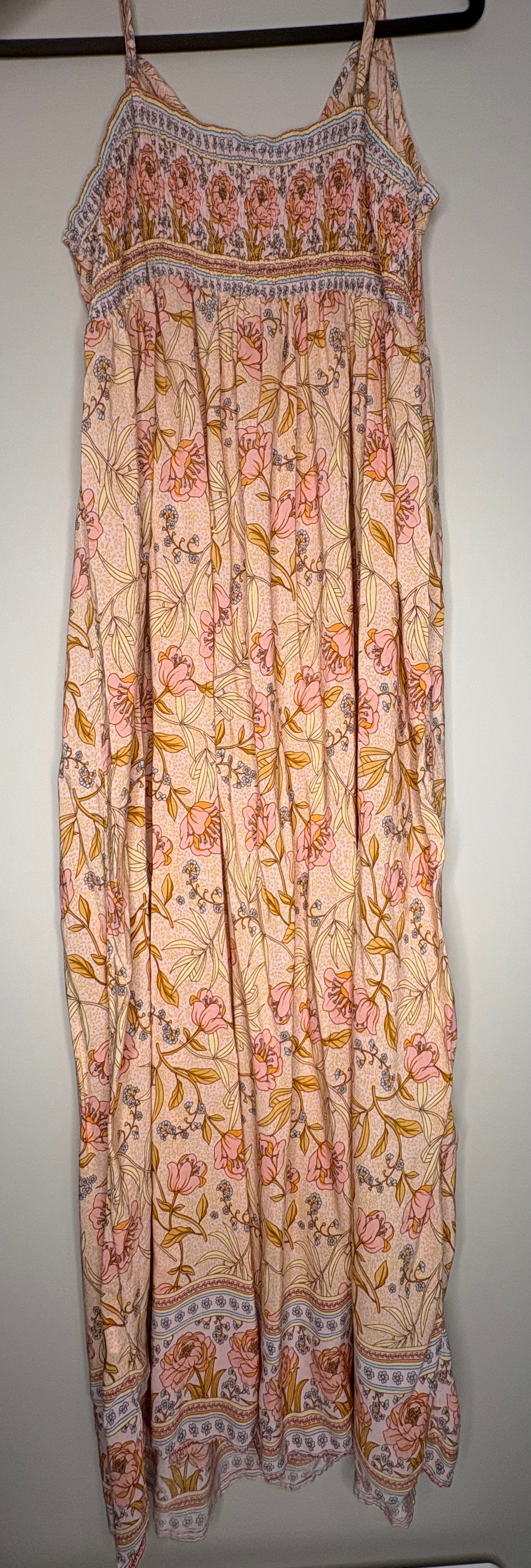 Apricot Floral Maxi Dress