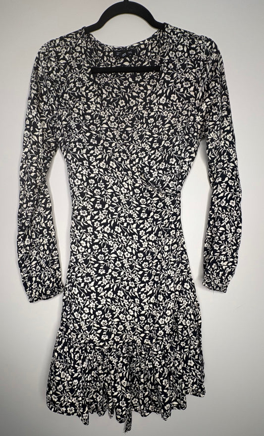 'Billabong' Floral Wrap Skater Dress