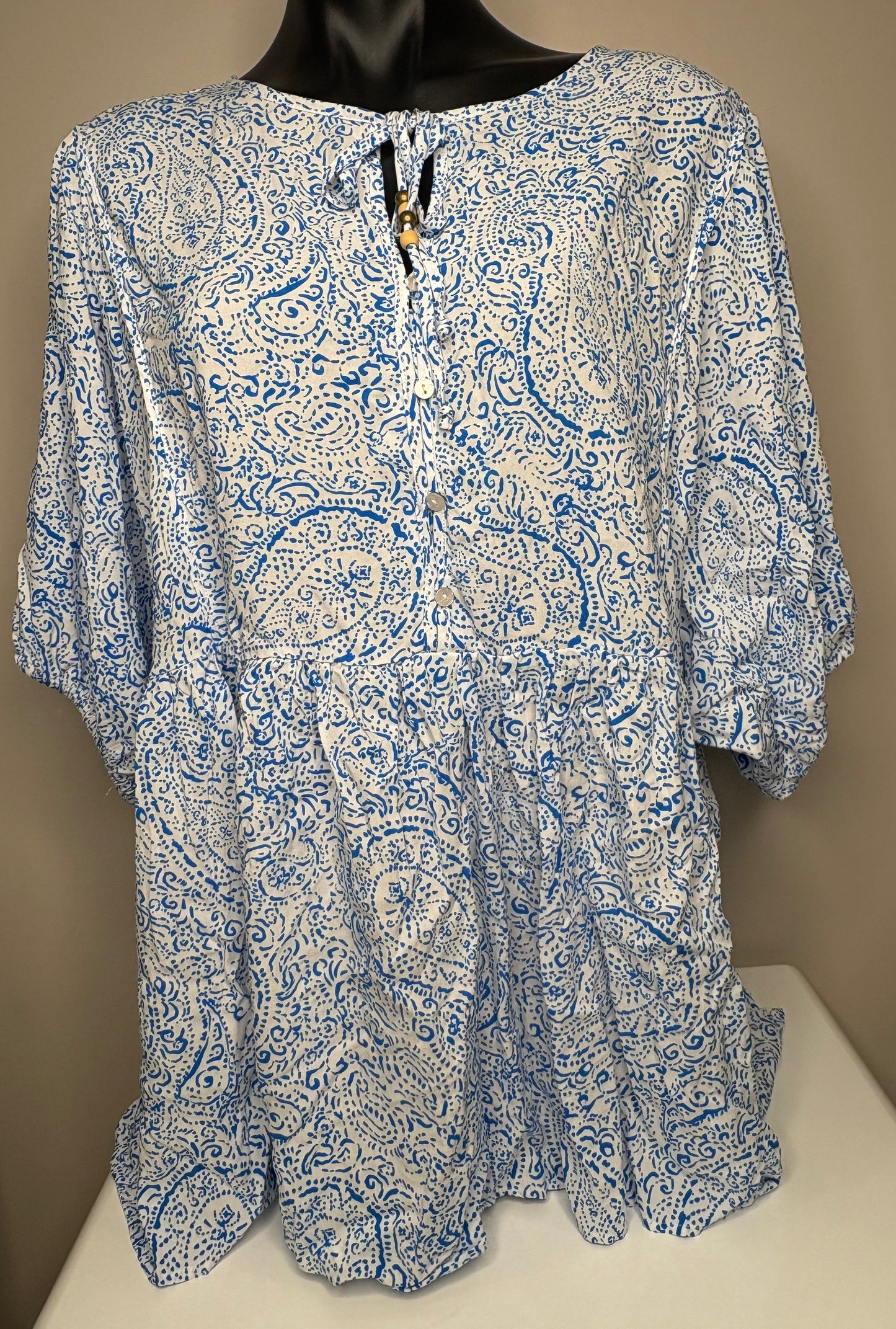*NEW* 'Rockmans' Blue Boho Blouse