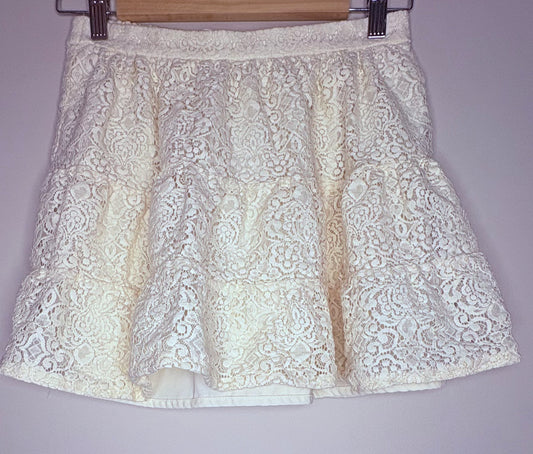 'Mister Minx' White Lace Mini Skirt