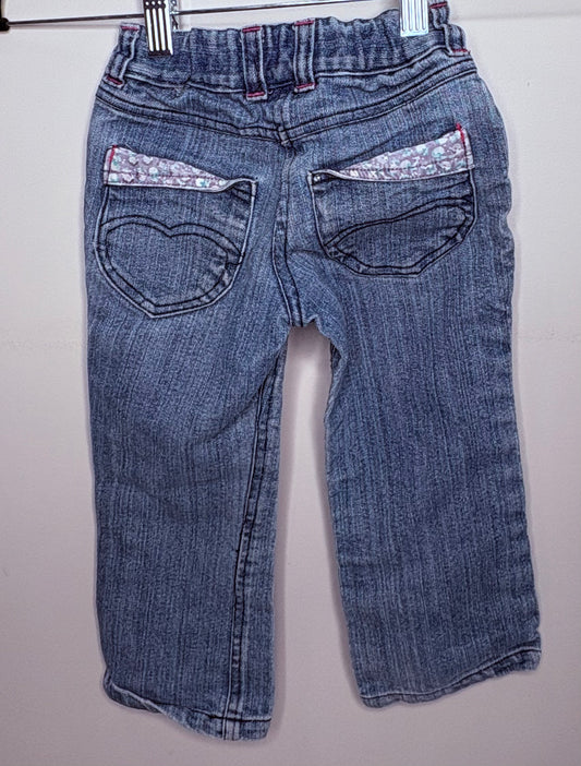 'Target' Embroidered Denim Jeans