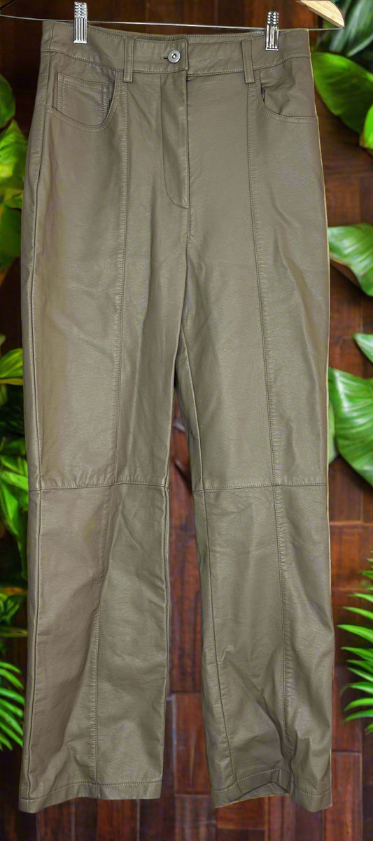 'Glassons' Brown Leather Panel Pants