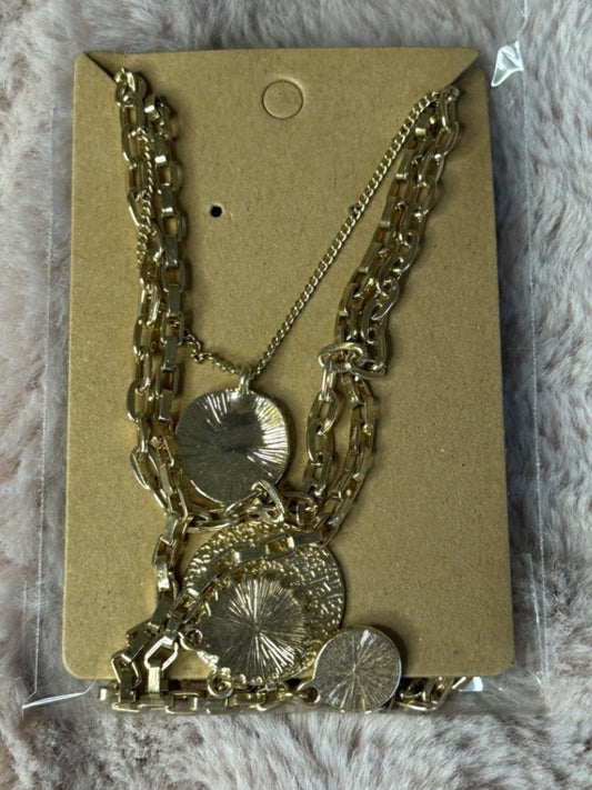 Gold layered chain necklace 