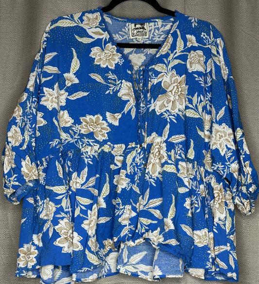 JAASE Bright Blue floral Top