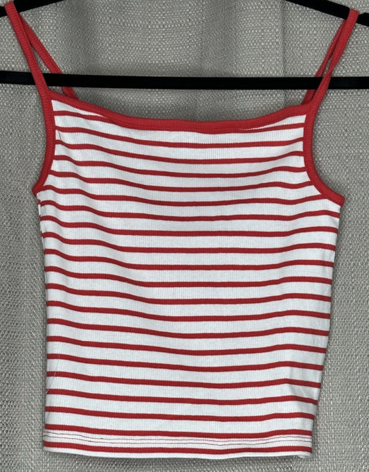 Red and white striped  Crop tank top 