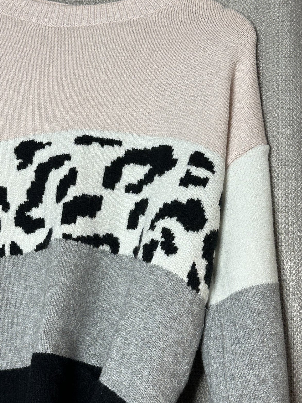 'Frankie & Co' Animal Print Knit Jumper