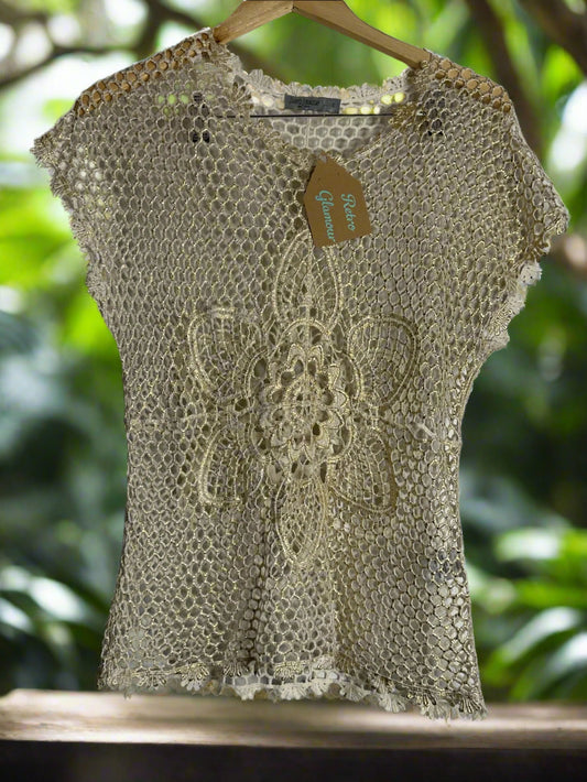 'Just Jeans' Gold Lace Blouse
