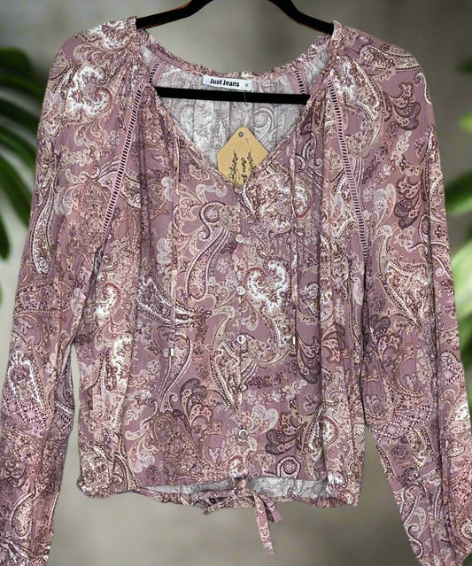 'Just Jeans' Pink Paisley Blouse