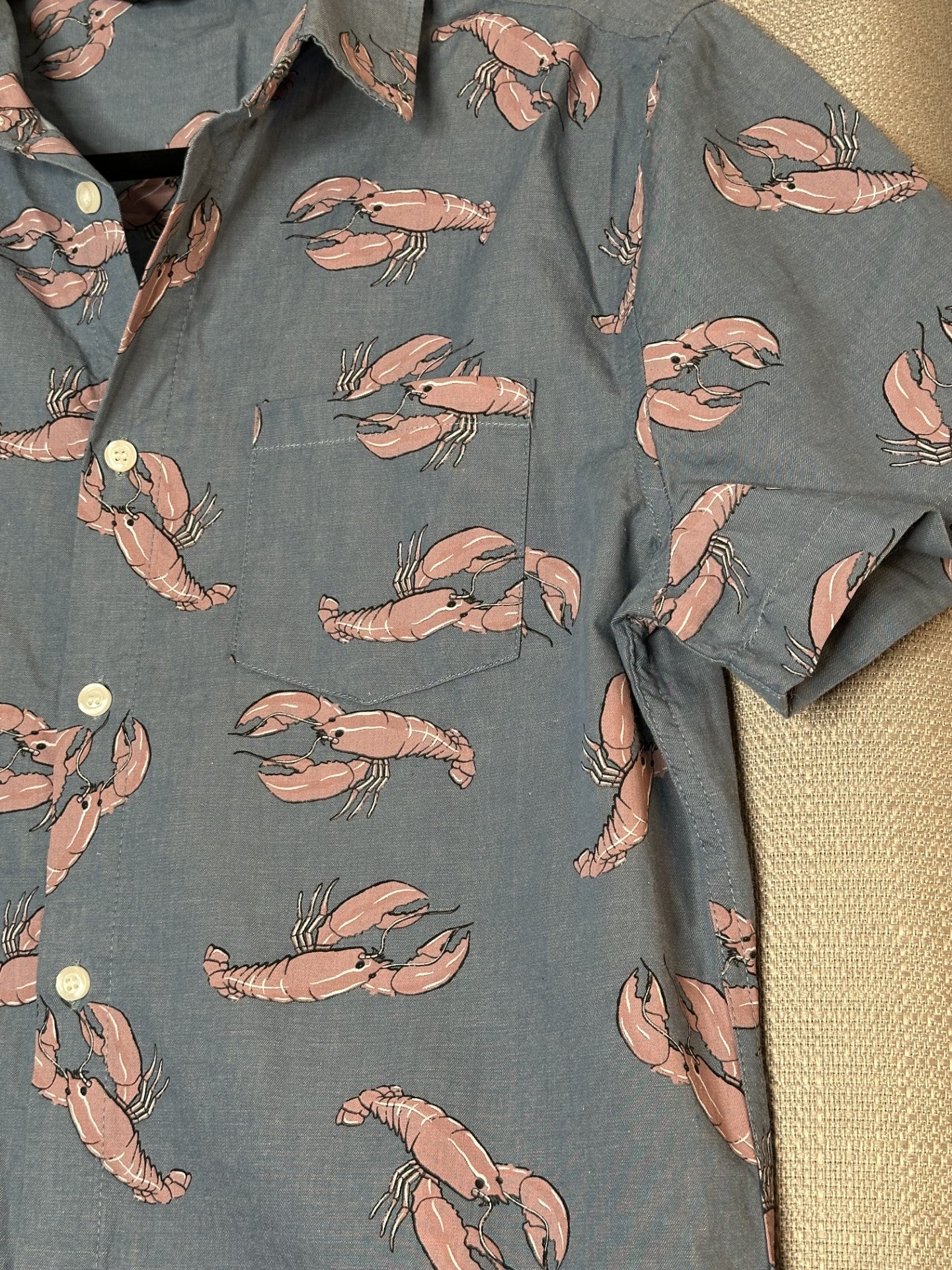 *NEW 'Jay Jays' Lobster Print Button Up Shirt