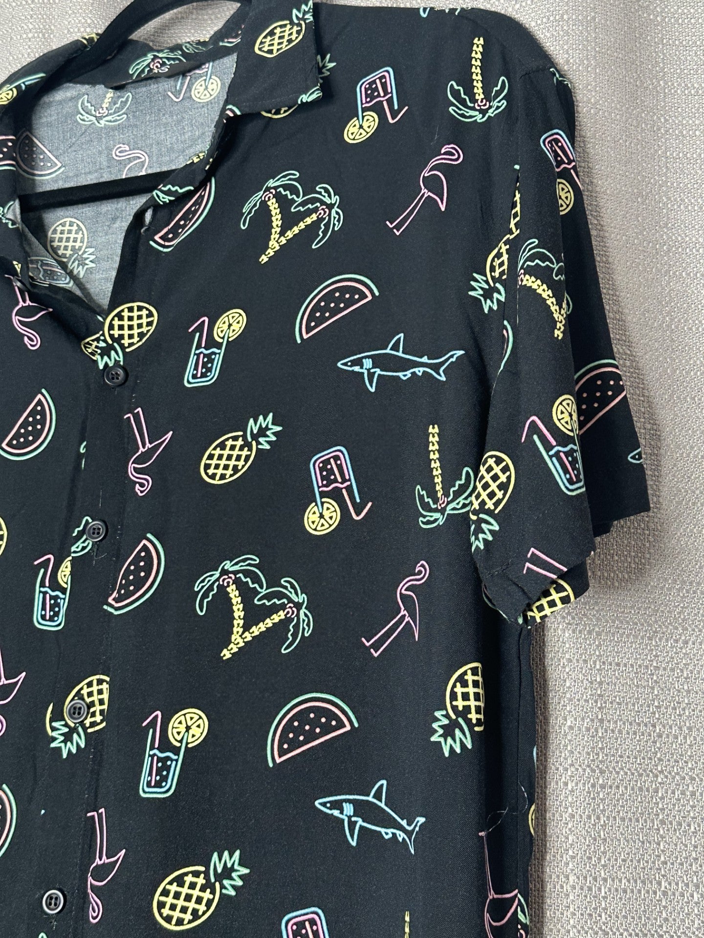 *NEW 'Jay Jays' Tropical Neon Print Button Up Shirt