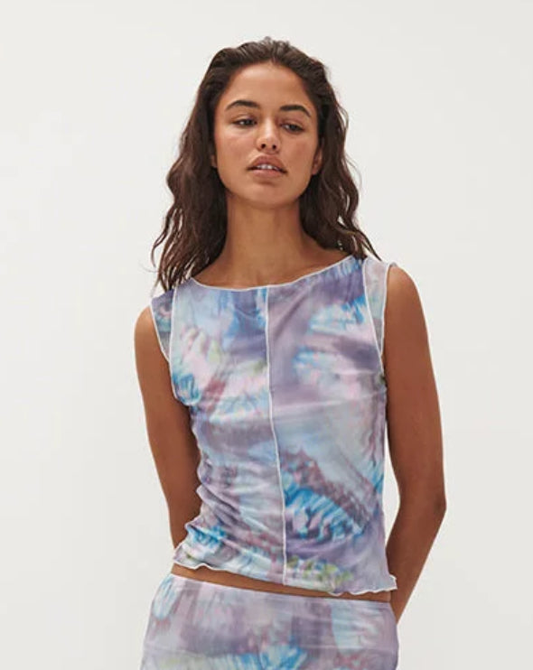 Mesh Blue Butterfly Top