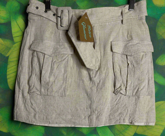 'Mink Pink' Linen Safari Skirt