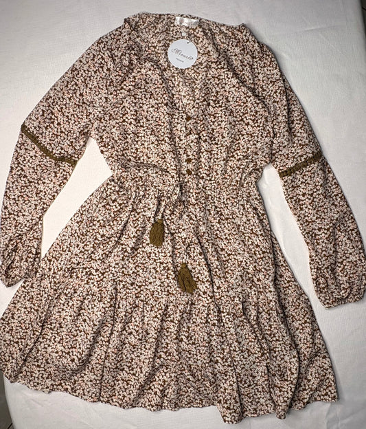 Miracle Chocolate & White Floral Skater Dress