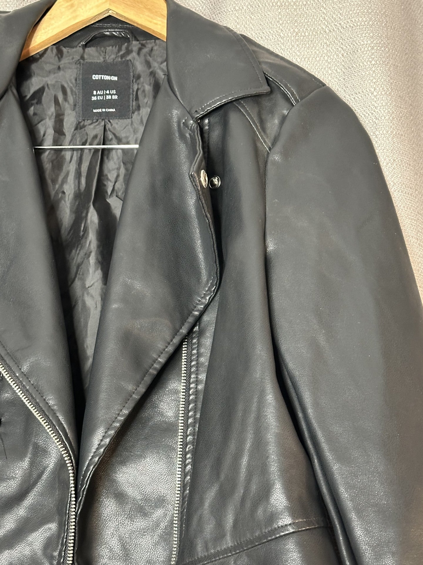 'Cotton On' Black Leather Jacket